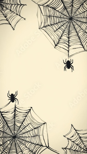 Two Spiders Hanging from Corner Webs