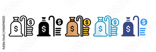 Retirement Fund Icon Set Multiple Style Collection