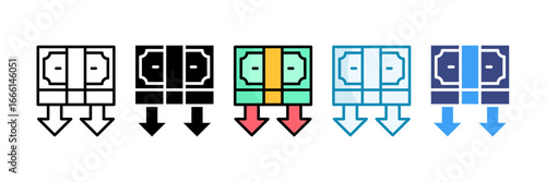 Income Icon Set Multiple Style Collection