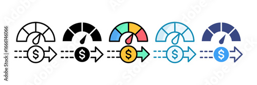 Credit Score Icon Set Multiple Style Collection