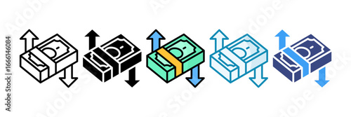 Cash Flow Icon Set Multiple Style Collection