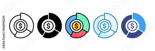 Asset Allocation Icon Set Multiple Style Collection