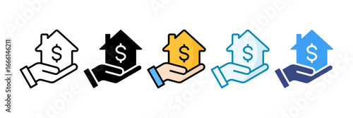 Mortgage Icon Set Multiple Style Collection