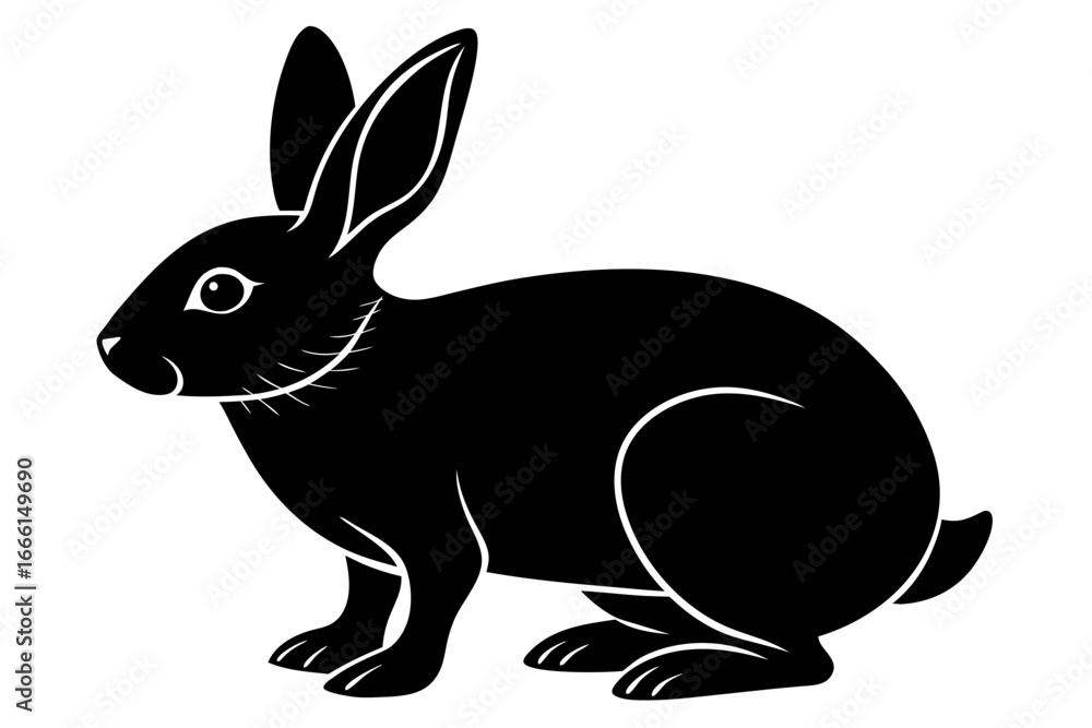 Fototapeta premium Illustration of a rabbit sitting, , perfect for logos, icons, and designs related to animals and nature