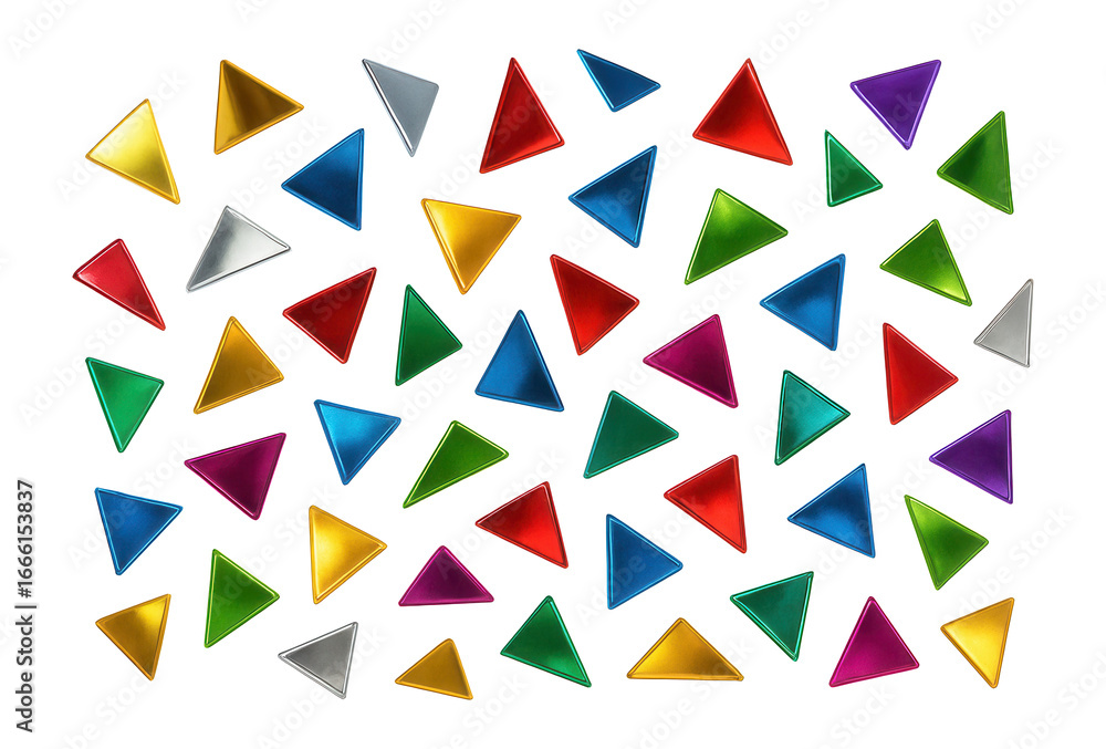 Multicolored foil confetti triangles with glossy finish Multicolored foil confetti triangles with glossy finish