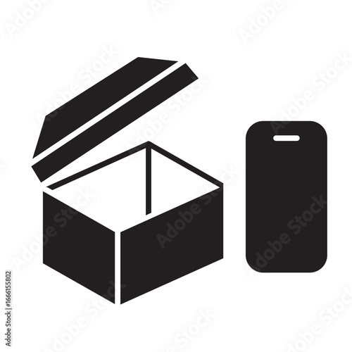 Unboxing gadget package Glyph icon