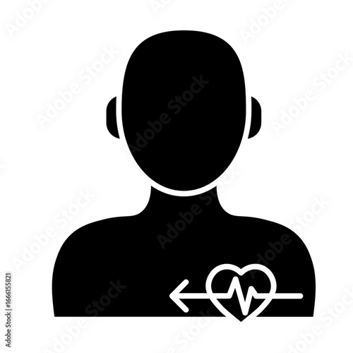 Health monitoring wearable Glyph icon