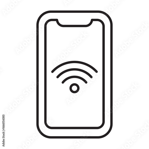 Mobile contactless payment line icon