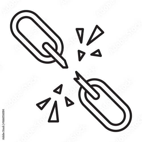 Broken cable disconnection line icon