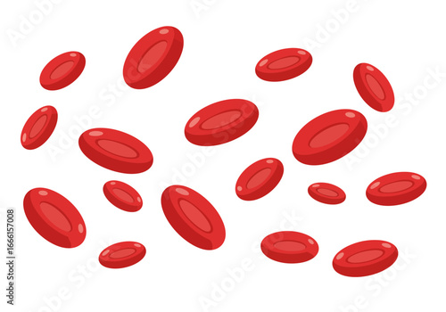 Floating red blood cells are depicted in a cartoonlike style