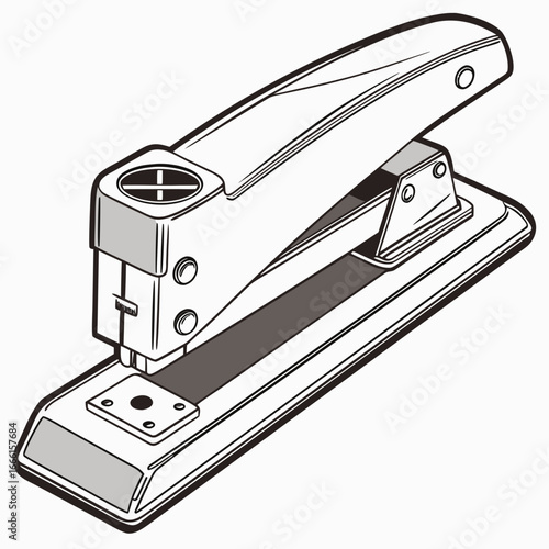 Classic office stapler illustration with a clean and modern design