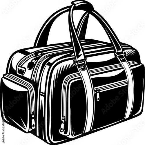 Illustration of a duffel bag, a versatile accessory for gym, sports, travel, and fitness