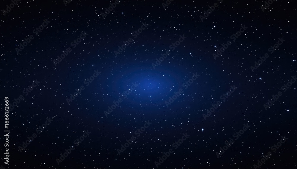 Obraz premium A mesmerizing expanse of a dark blue cosmos, glittering with countless bright celestial objects spread across space
