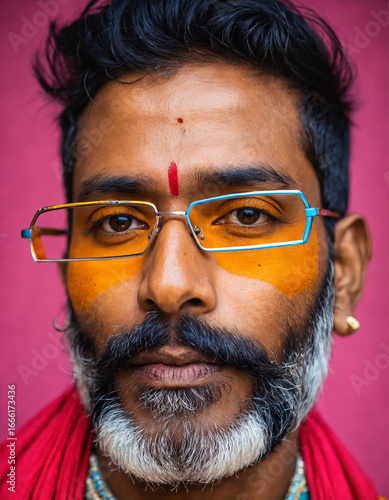 a striking portrait of a ma...