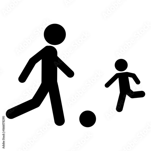 Logo jugar al futbol. Icono futbolistas con pelota