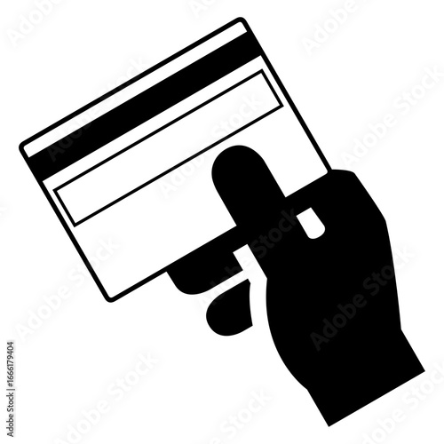 Icono mano pagando con tarjeta de crédito