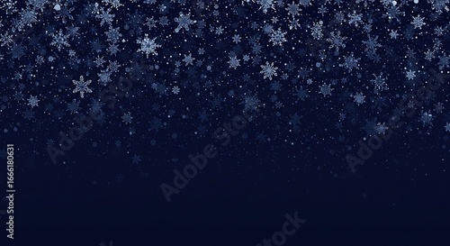 Wallpaper Mural A winter-themed background with a deep blue gradient, snow and snowflackes,Blue winter background with . a scattering of white snowflakes top, digital art and small sparkles at the , Torontodigital.ca