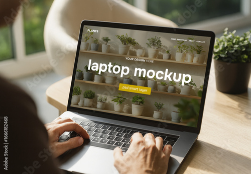 Laptop screen psd mockup