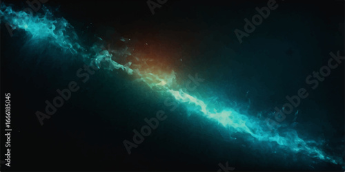 Bright blue nebula cloud storm texture video backdrop with a smoking galaxy and dark cosmic stars