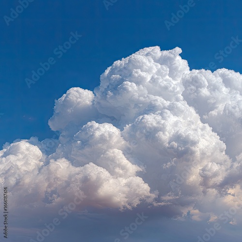Fluffy cumulus clouds against a vibrant blue sky (1)