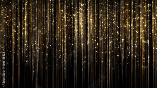 金色のキラキラ、パーティクル、黒背景