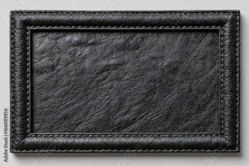 Black leather framed display