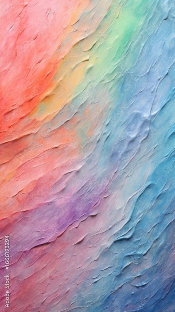 Naklejka premium Pastel rainbow paint with some paint on it painting art backgrounds.