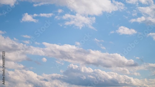blue sky with clouds time lapse