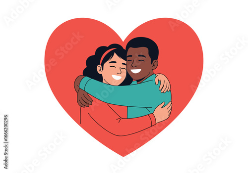 A loving embrace between two people celebrating connection and togetherness