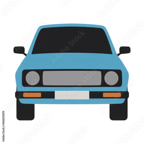 Blue car isolated on transparent background
