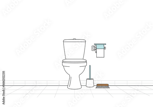 Modern toilet and bathroom accessories for a clean home environment