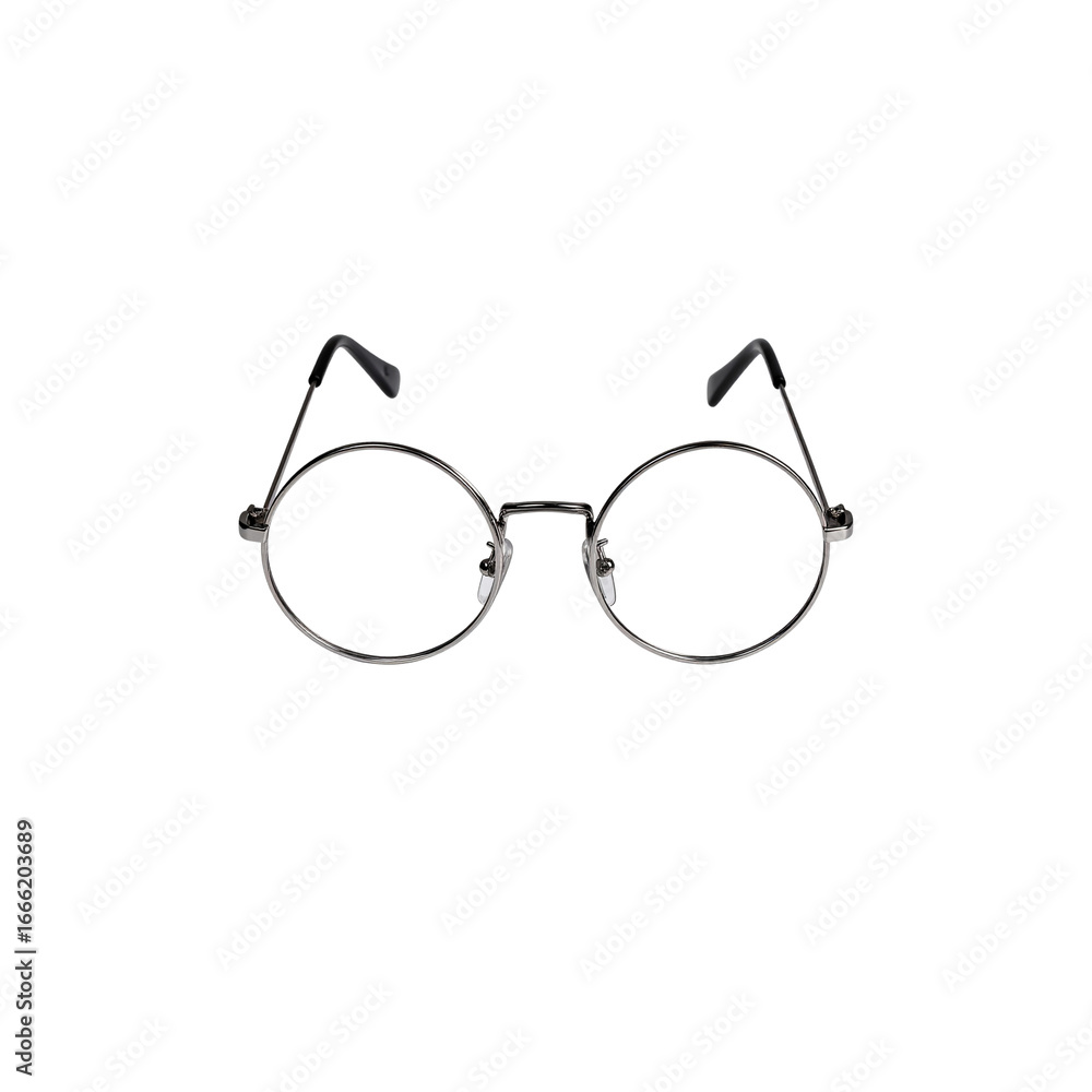 Fototapeta premium Elegant black framed glasses with clear lenses on a white background