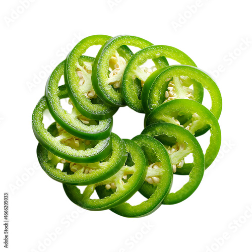 Wallpaper Mural Sliced green chili pepper circle on transparent background Torontodigital.ca