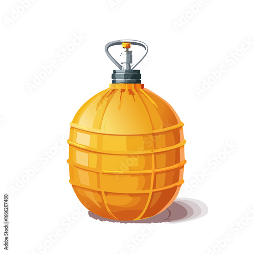 Yellow glass carboy with cage protector illustration on black background