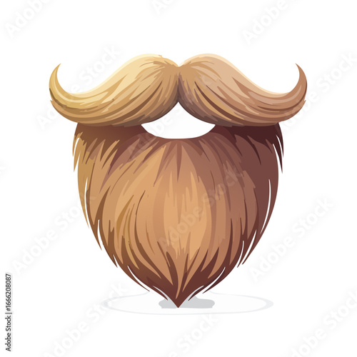 Cartoon beard and mustache illustration facial hair grooming masculine style brown blond face fashion decoration graphic art