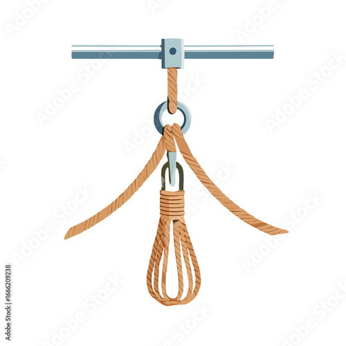 Hanging Light Bulb Fixture Design Suspended by Rope Creative Lighting Illustration