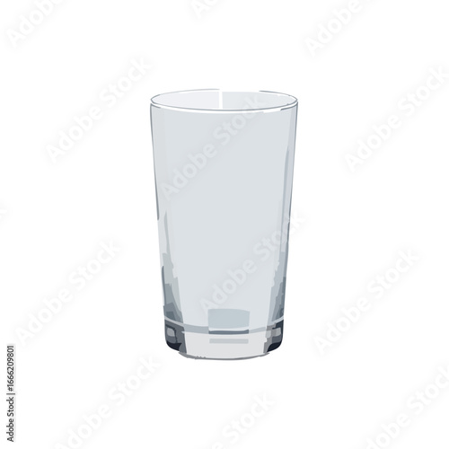 Empty highball glass isolated on black background for kitchen or restaurant. Simple water or cocktail glass illustration.
