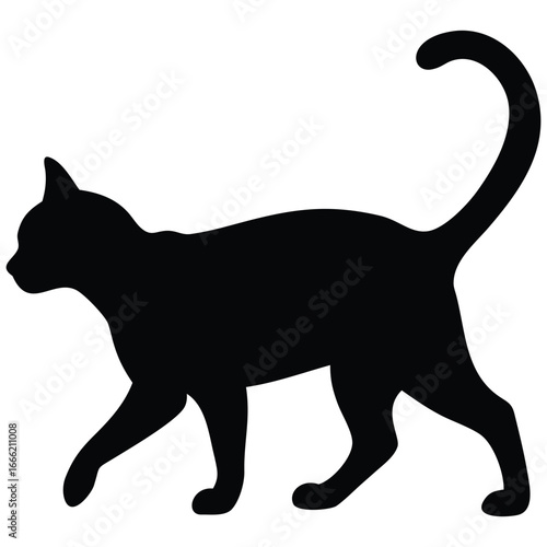 Cat silhouette vector illustration.
