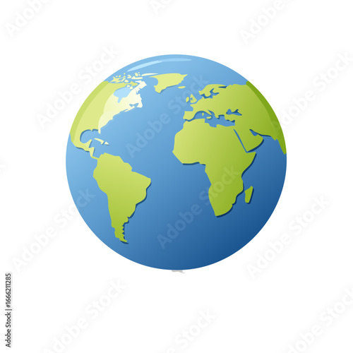 Cartoon style globe illustration continents oceans geography earth graphic