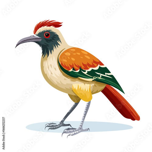 Colorful Tropical Bird Illustration Perched Exotic Wildlife Birdwatching Design