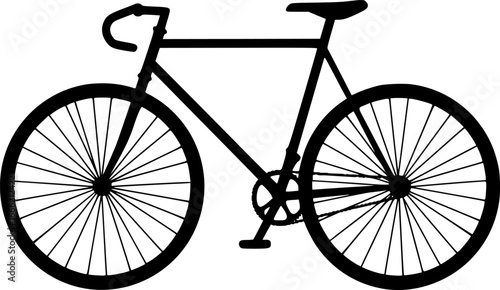 Classic road bicycle silhouette with thin wheels detailed spokes and drop handlebars bike