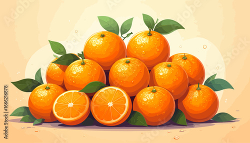 Fresh ripe oranges with juicy texture and vibrant orange color, ideal for healthy food, vitamin C boost, organic lifestyle, and refreshing fruit backgrounds.