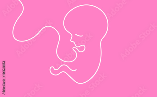 grafica, disegno, feto, bambino,, stilizzato, linea, linea singola,, filo, gravidanza, maternità
