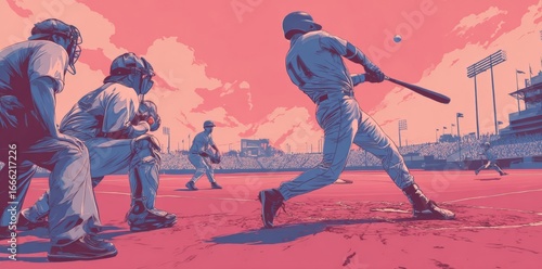 Grand Slam: Batter, Swing, Hit, Home Run, Baseball, Stadium, Umpire, Catcher, Team, Sport