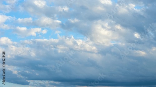 blue sky with clouds time lapse
