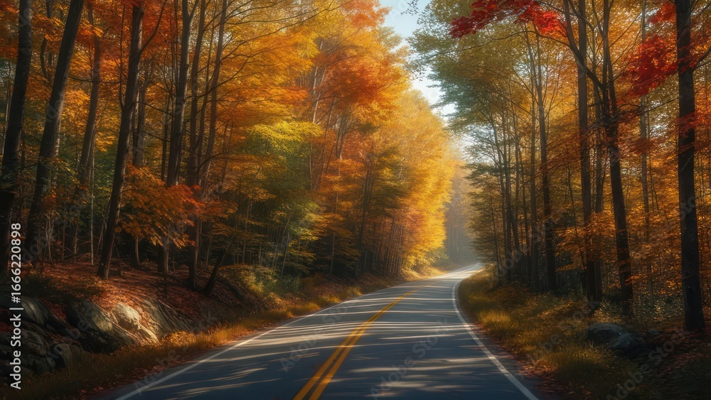 Obraz premium Autumnal forest road