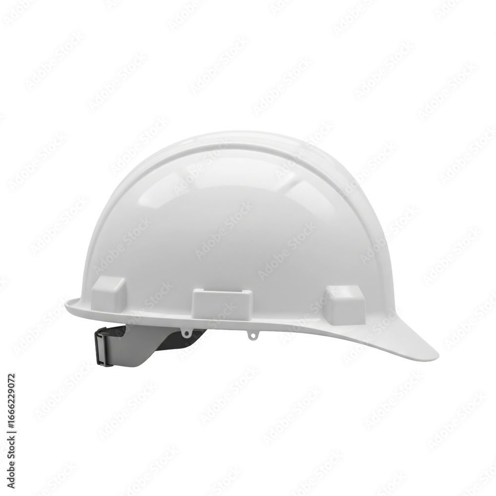 Fototapeta premium White mockup hard hat helmet isolated on a plain gray background for a corporate logo presentation
