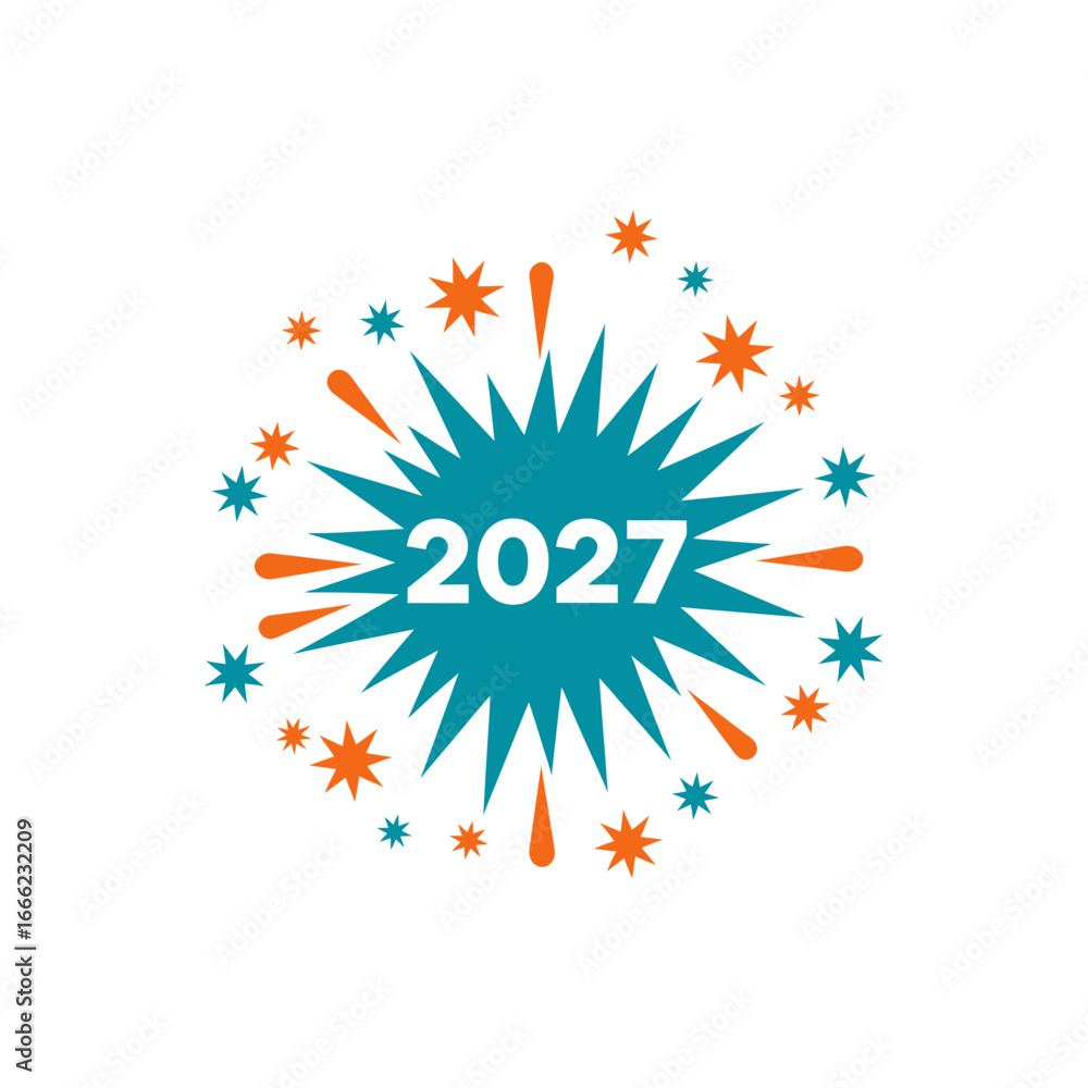 Obraz premium Bright vector illustration of a happy new year greeting card with a floral design featuring bright yellow and orange flowers, sun and stars.