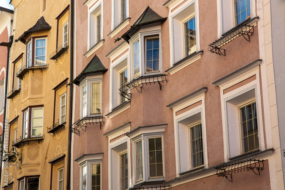 Naklejka premium Vipiteno, a city in South Tyrol on the border with Austria, famous for its dairy products and speak