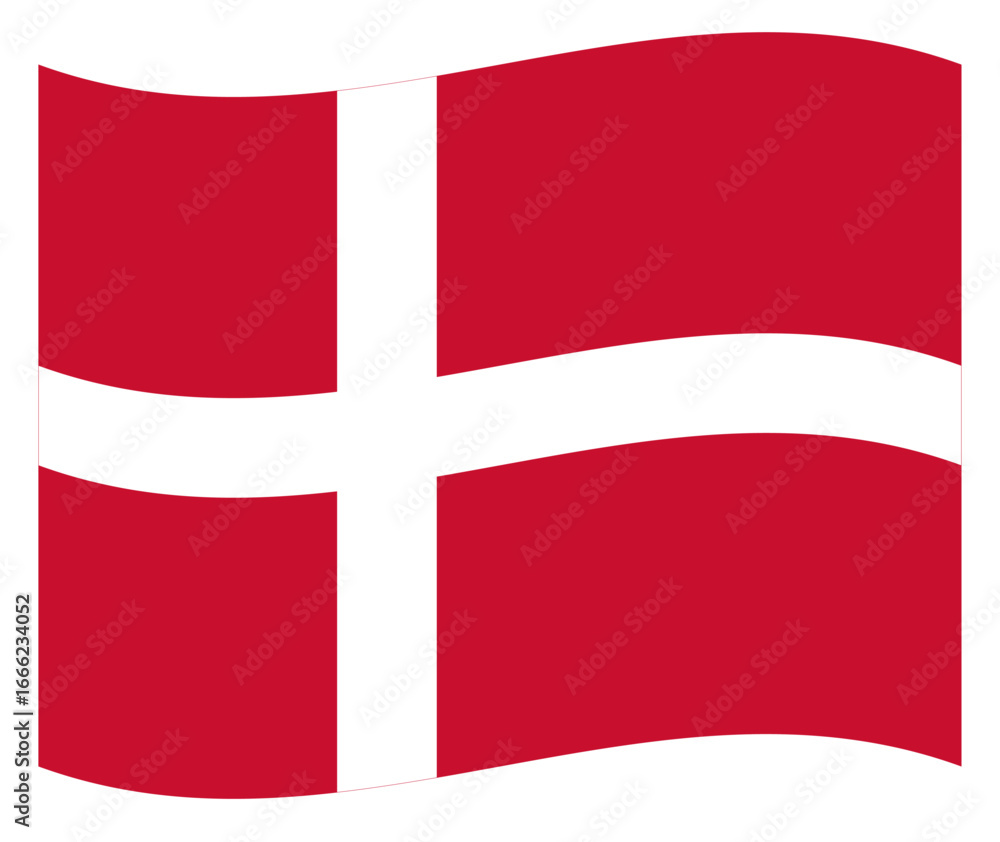 Fototapeta premium Waving Rectangle Denmark Flag Europe Country